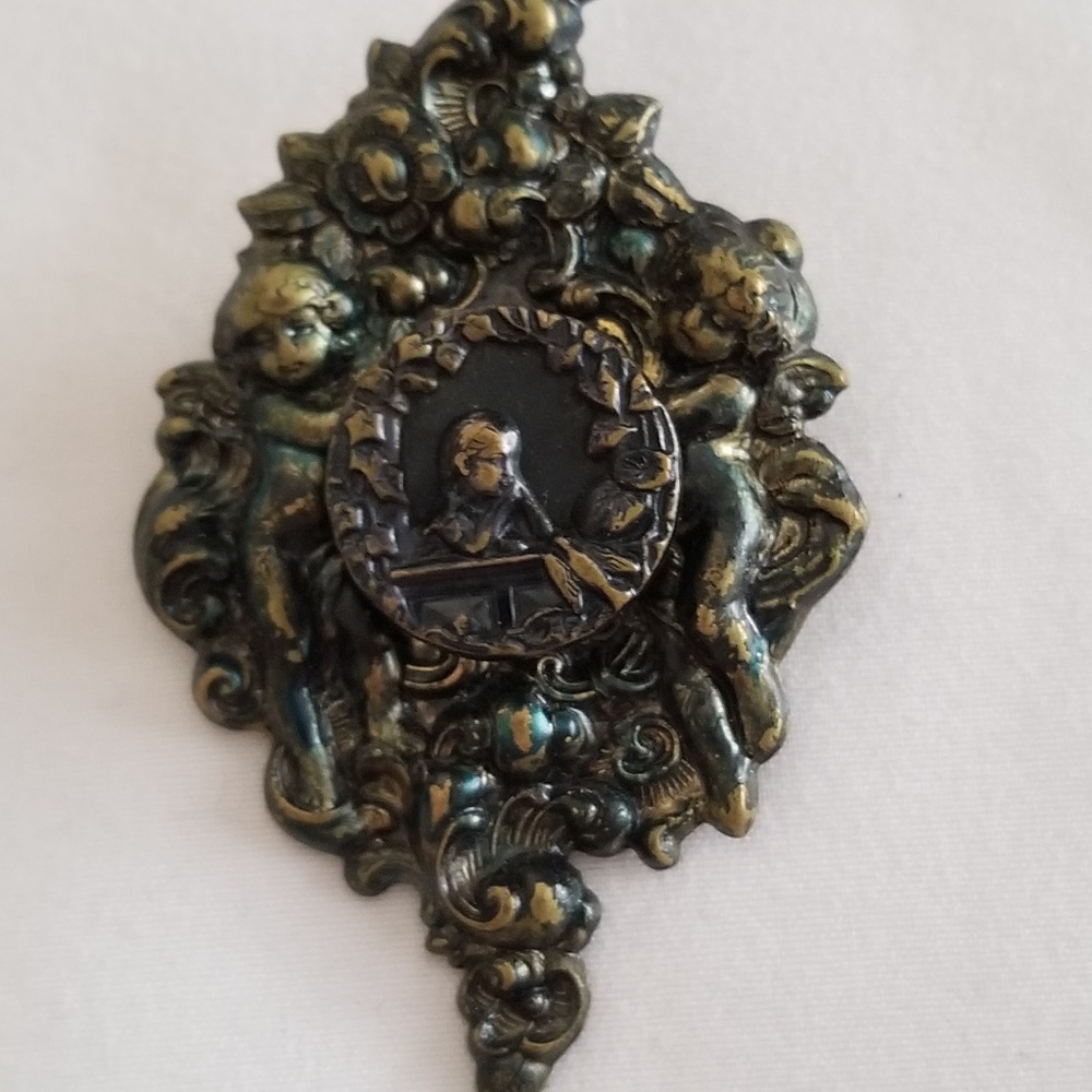 Vintage Brooch Pin Antique Button